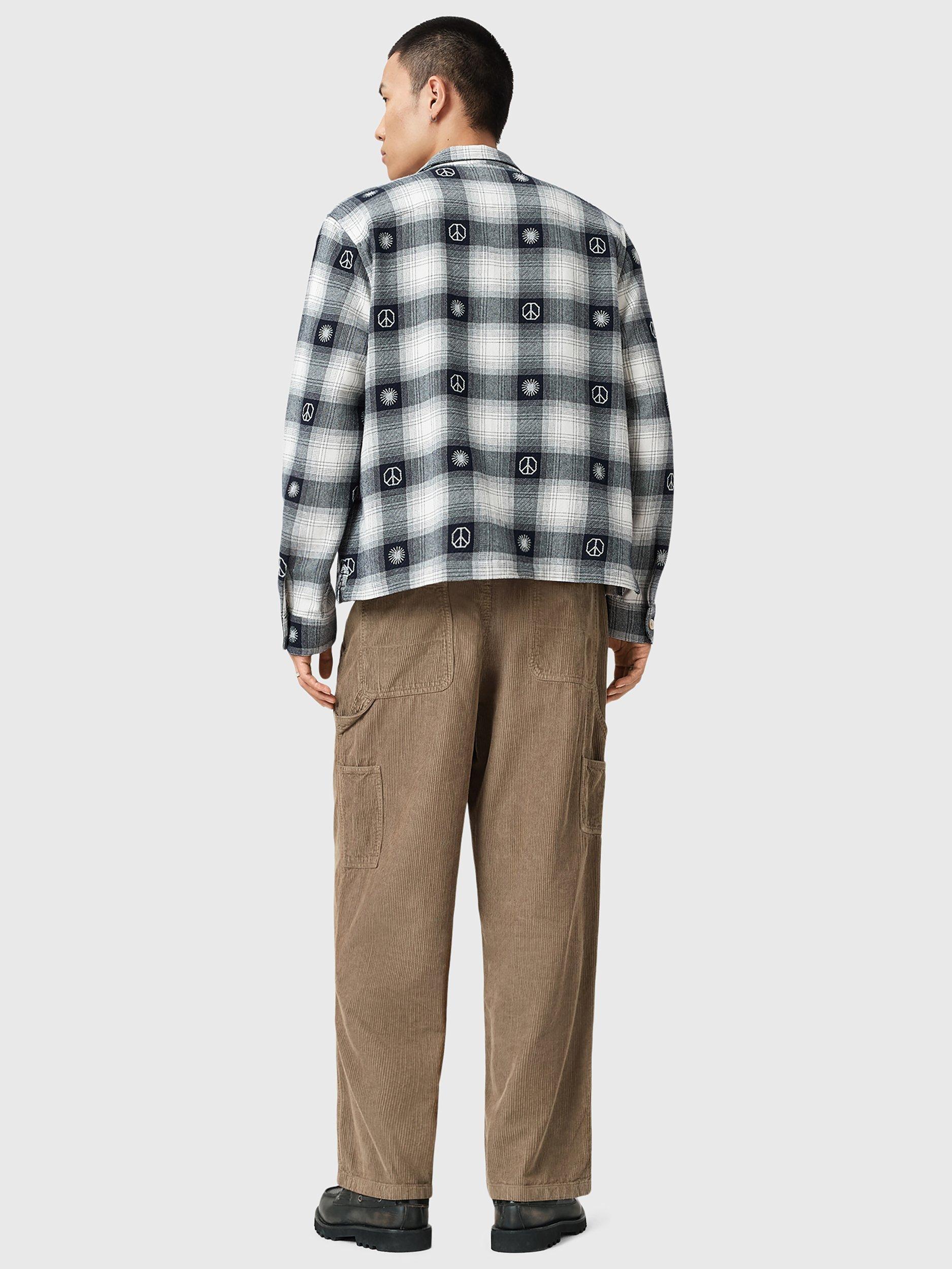 Product image 9 of 10, which shows AllSaints Dunstan Corduroy Trousers, Brown Mid, 28R