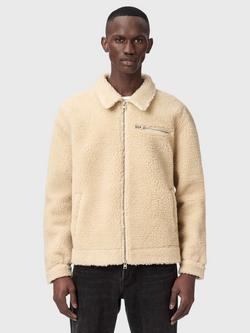 AllSaints Otis Zip Up Shacket, Bone White