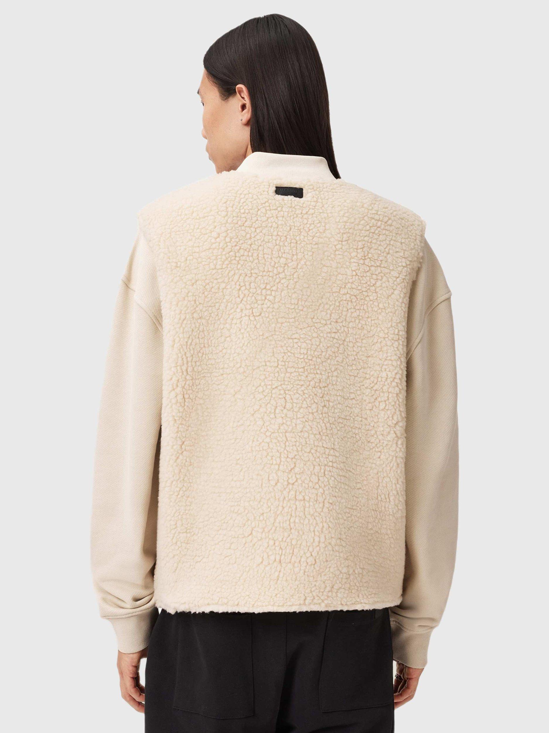 Product image 2 of 6, which shows AllSaints Otis Boxy Fit Cropped Gilet, Bone White, L