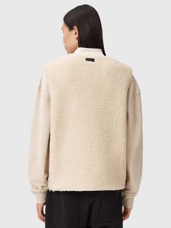 AllSaints Otis Boxy Fit Cropped Gilet - view 2, Bone White