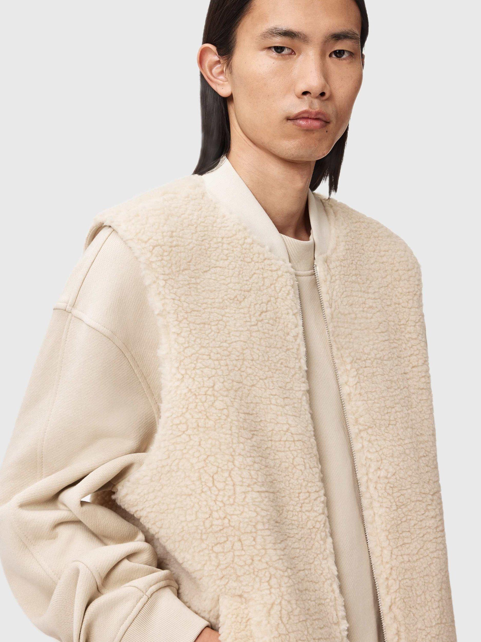 Product image 5 of 6, which shows AllSaints Otis Boxy Fit Cropped Gilet, Bone White, L