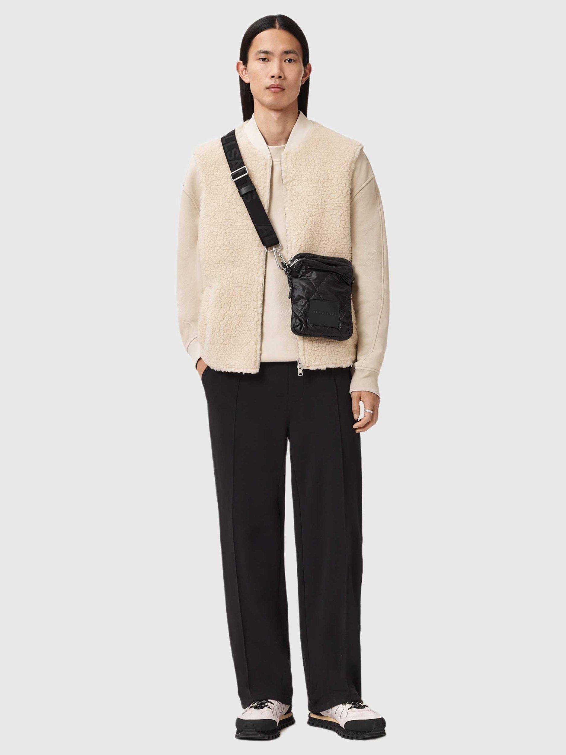 Product image 6 of 6, which shows AllSaints Otis Boxy Fit Cropped Gilet, Bone White, L