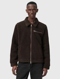 AllSaints Otis Zip Up Shacket, Dark Khaki