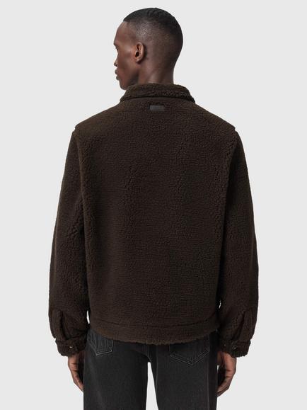 AllSaints Otis Zip Up Shacket - view 2, Dark Khaki