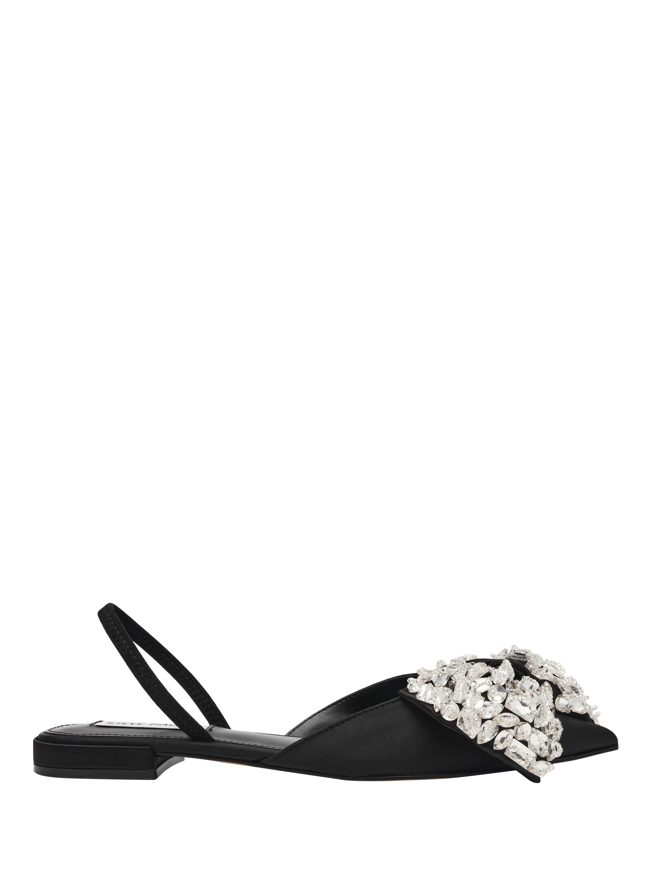 Product image 1 of 8, which shows Steve Madden Sloane Satin Ballerina Pumps, Black, EU37