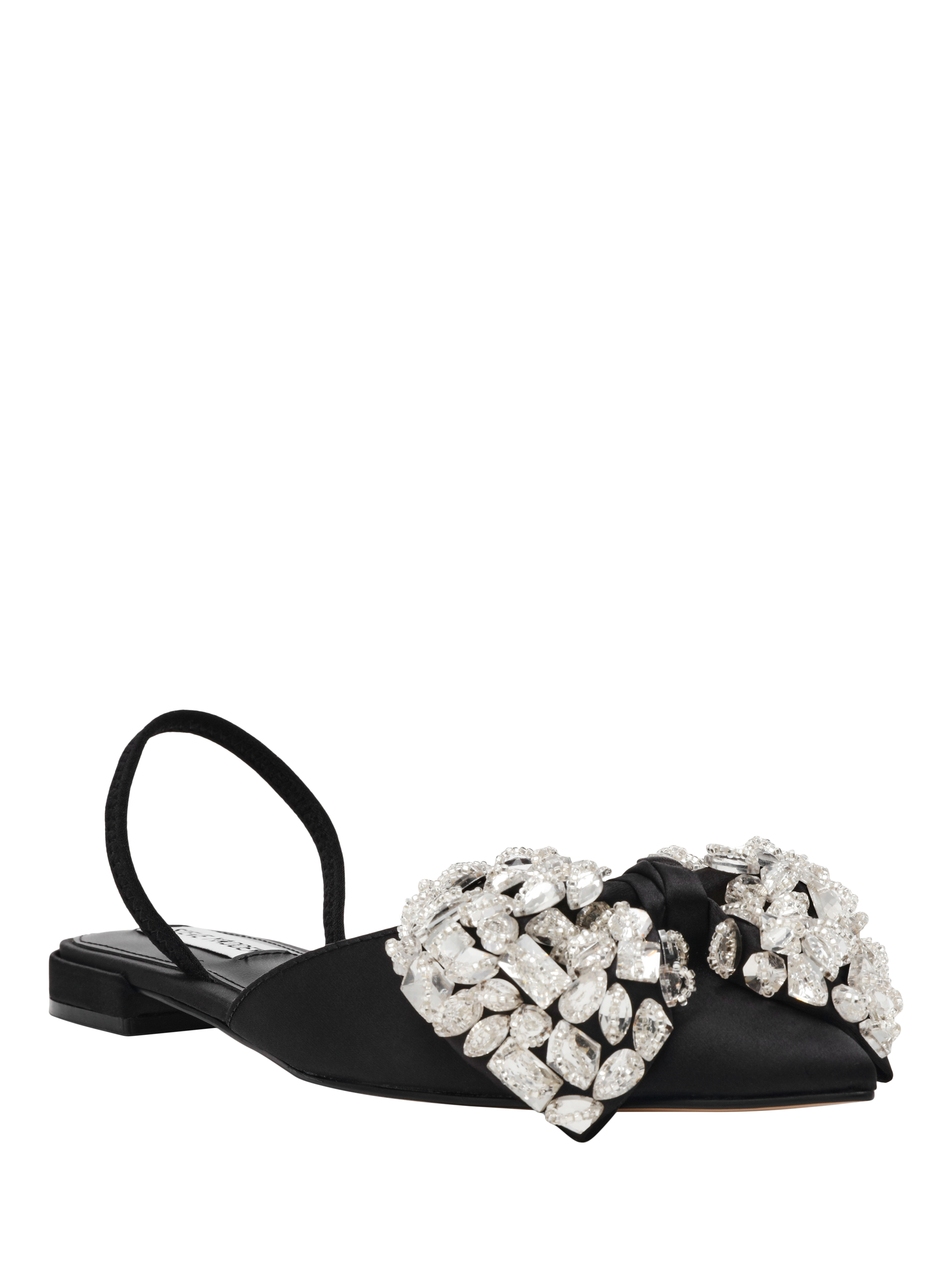 Product image 3 of 8, which shows Steve Madden Sloane Satin Ballerina Pumps, Black, EU37