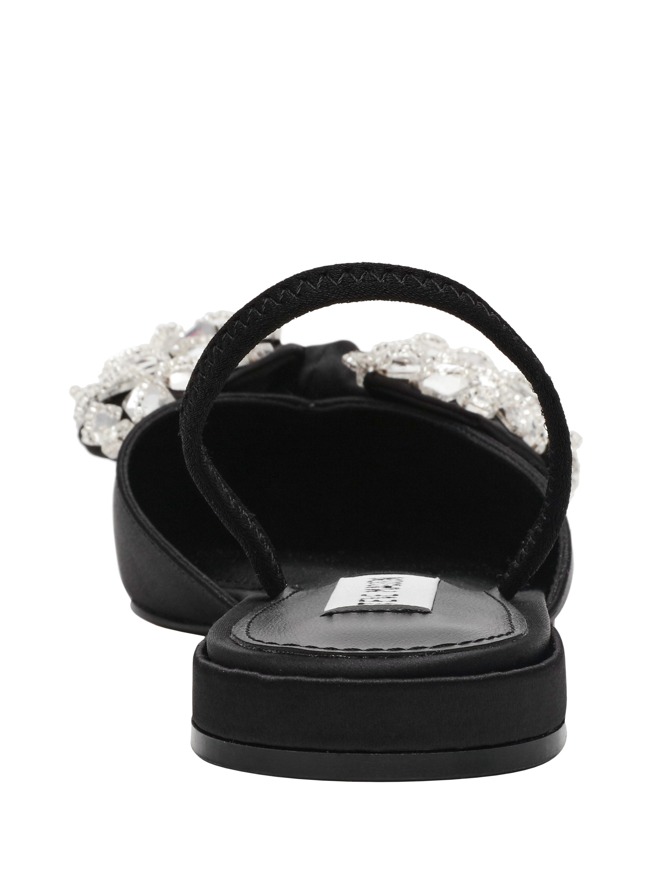 Product image 4 of 8, which shows Steve Madden Sloane Satin Ballerina Pumps, Black, EU37