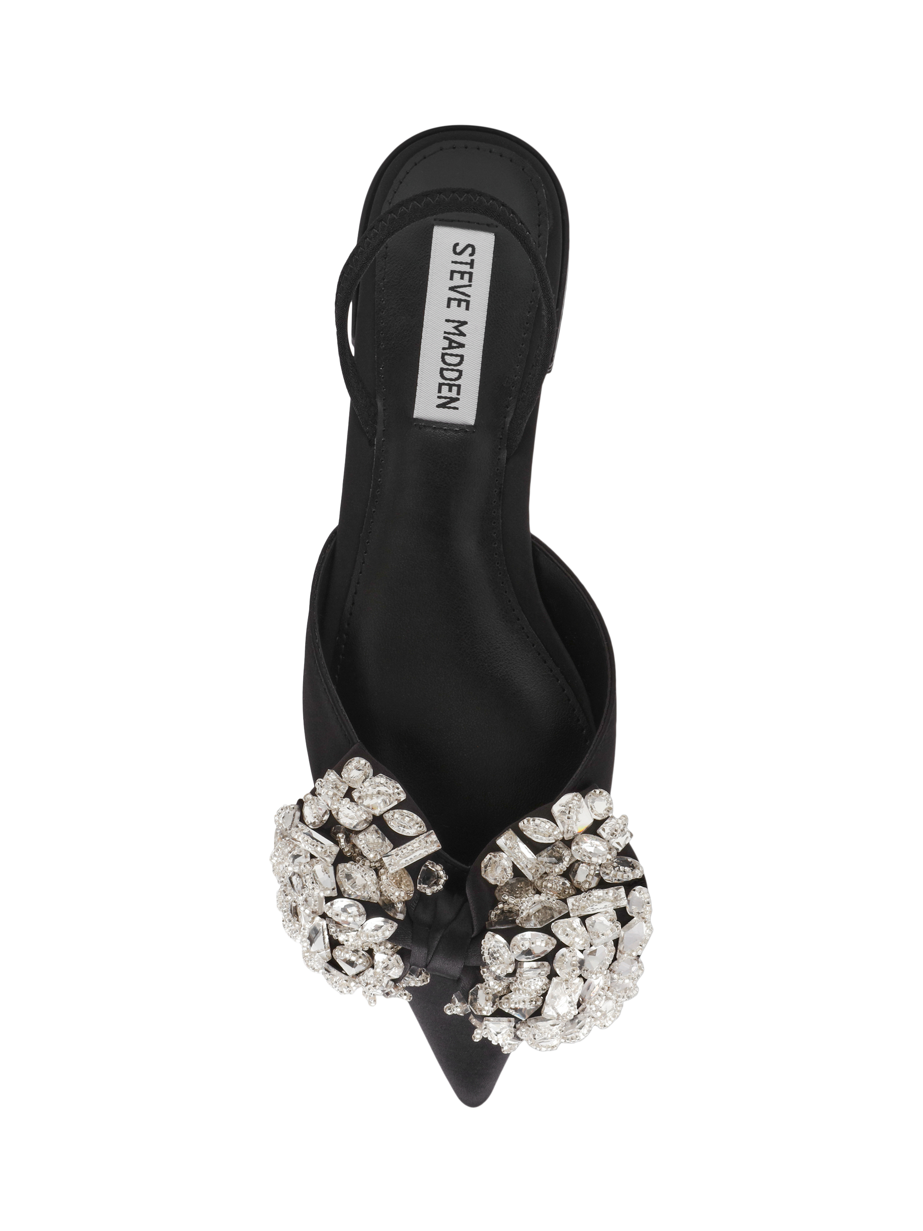 Product image 6 of 8, which shows Steve Madden Sloane Satin Ballerina Pumps, Black, EU37