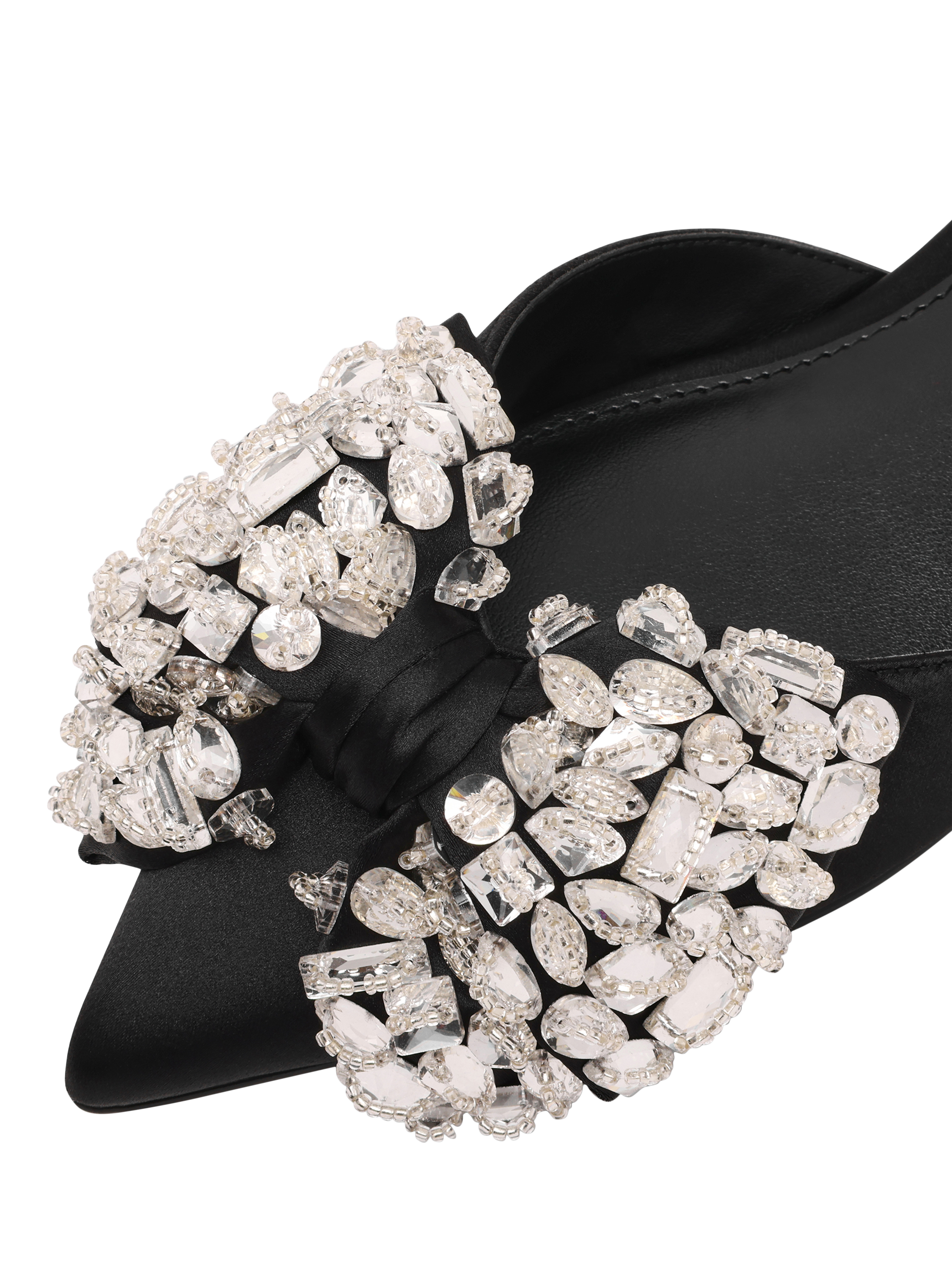 Product image 7 of 8, which shows Steve Madden Sloane Satin Ballerina Pumps, Black, EU37