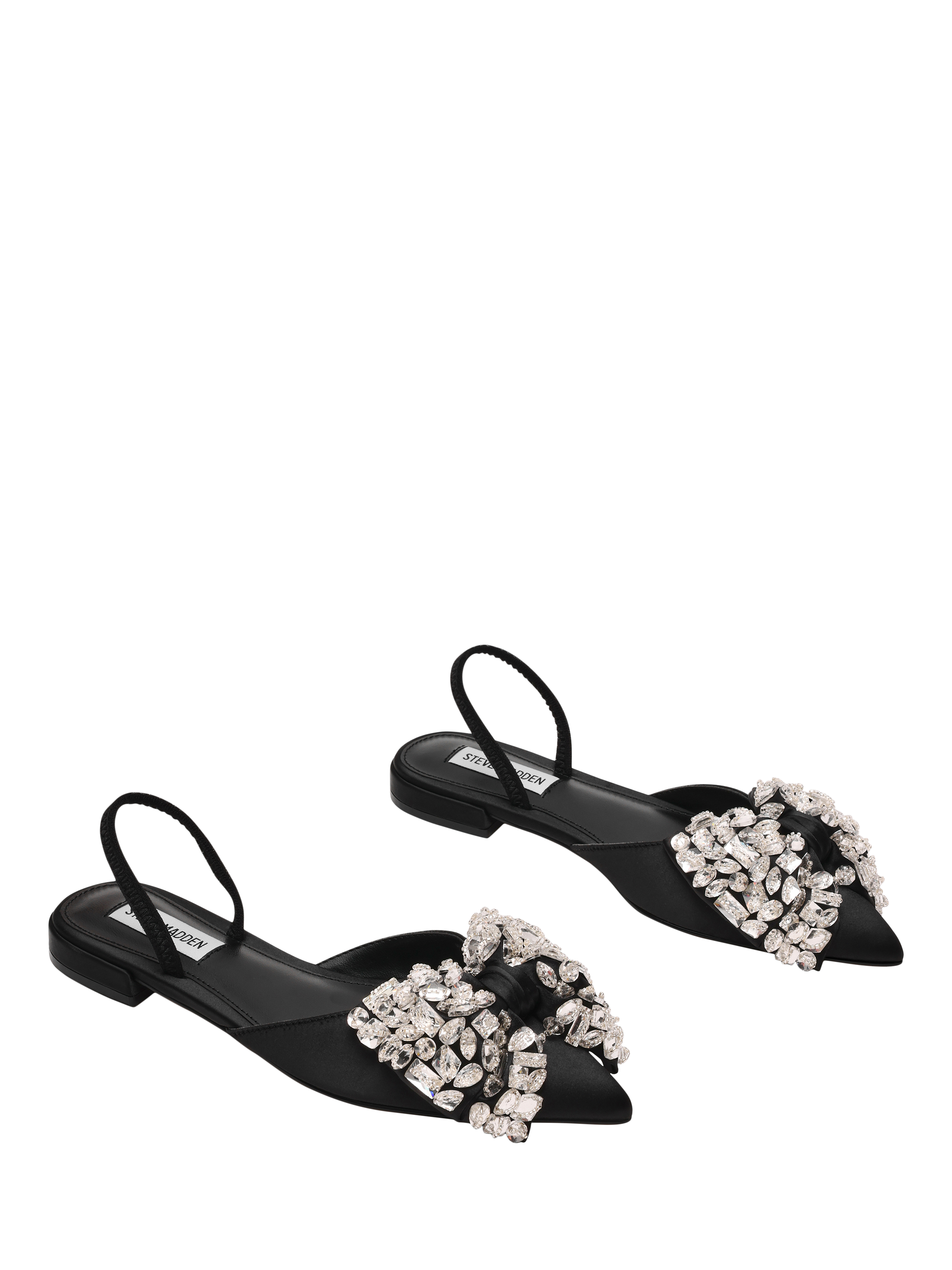 Product image 8 of 8, which shows Steve Madden Sloane Satin Ballerina Pumps, Black, EU37