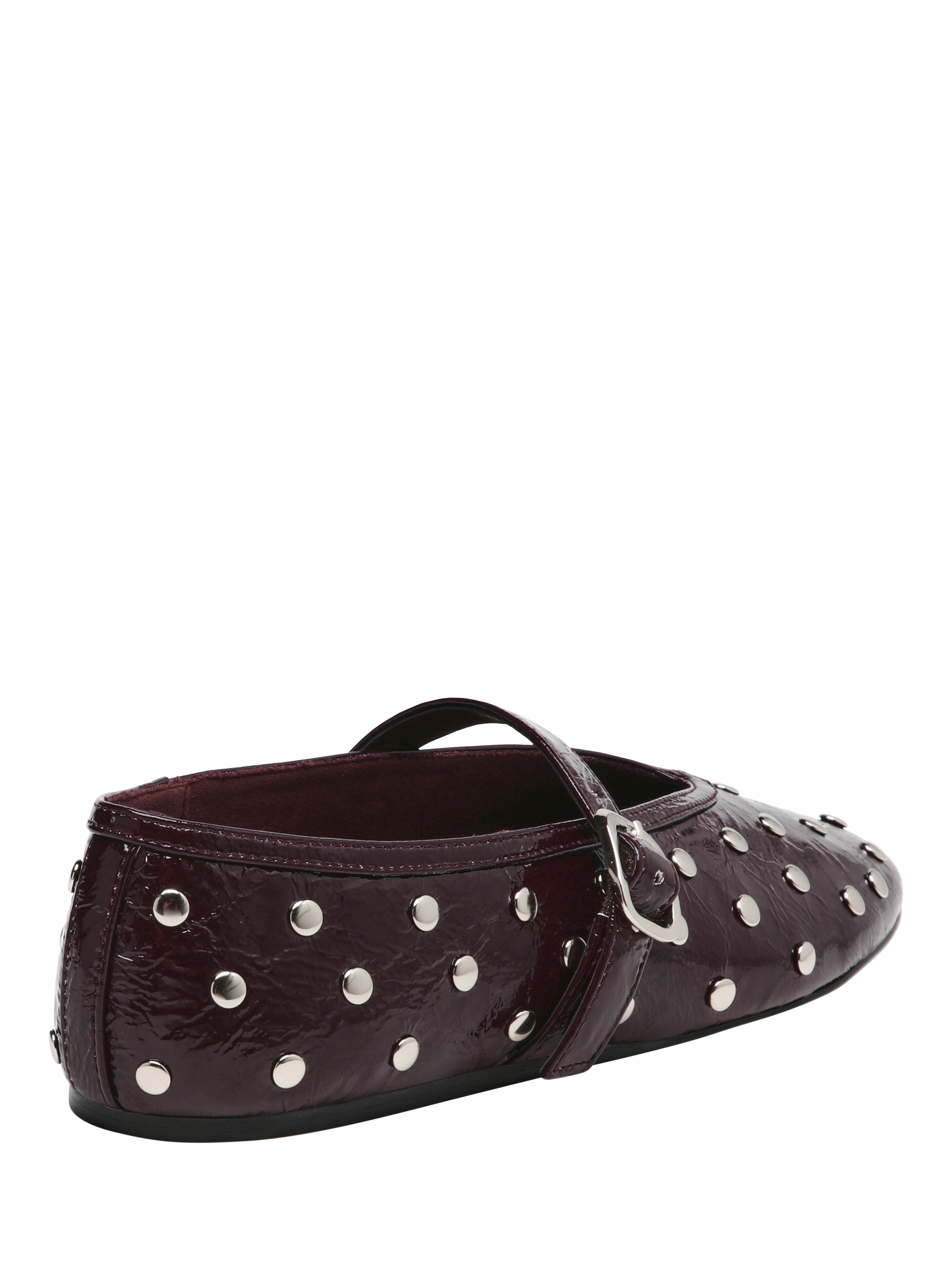 Product image 2 of 6, which shows Steve Madden Archer Stud Detail Ballerina Pumps , Cherry, EU37