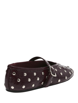 Steve Madden Archer Stud Detail Ballerina Pumps - view 2, Cherry