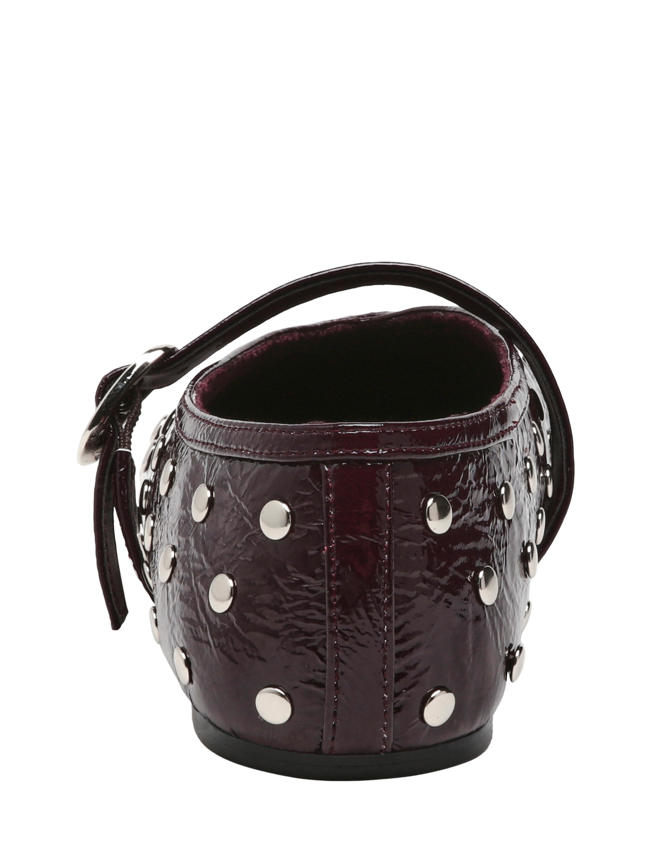 Product image 4 of 6, which shows Steve Madden Archer Stud Detail Ballerina Pumps , Cherry, EU37