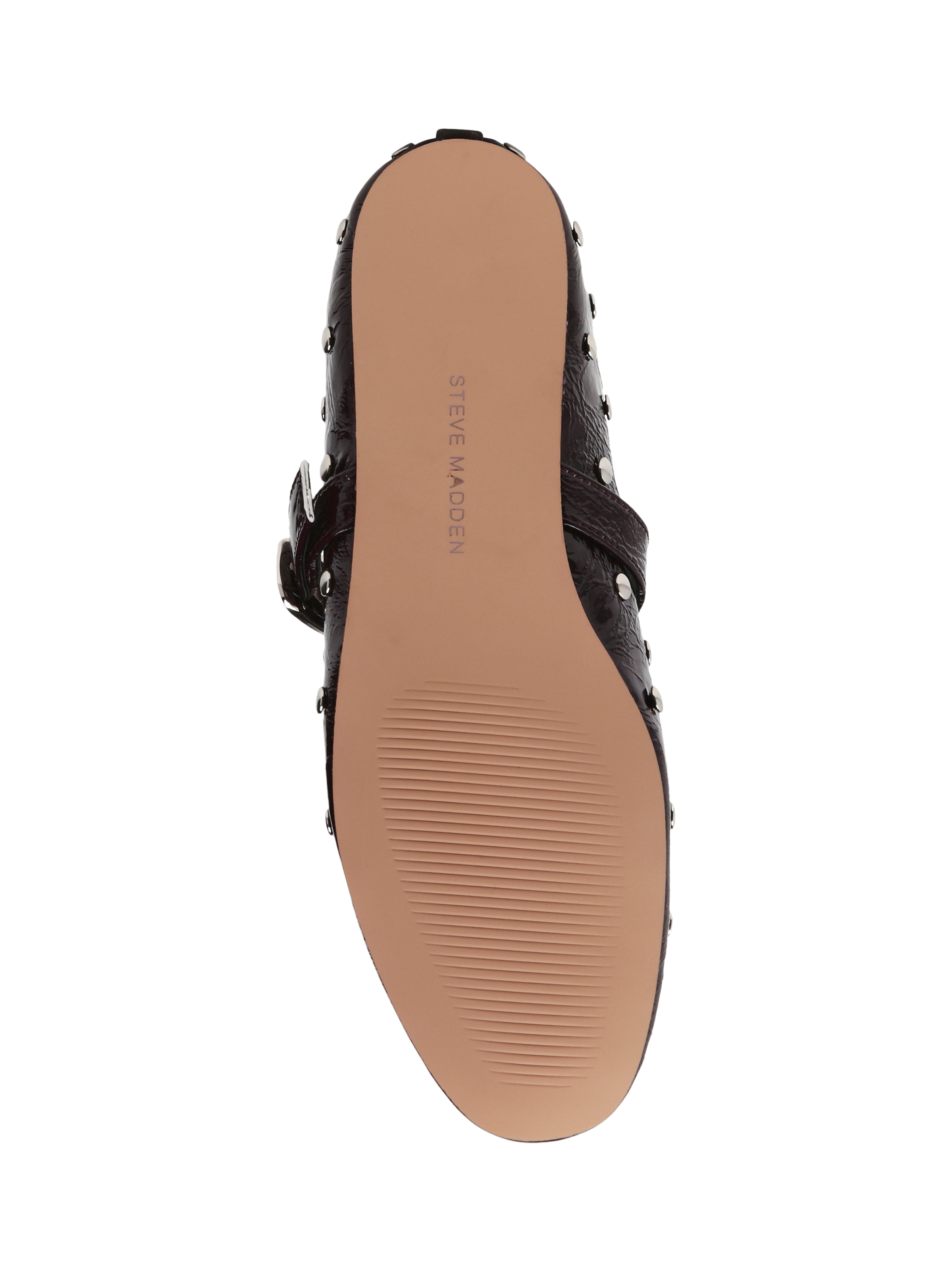 Product image 5 of 6, which shows Steve Madden Archer Stud Detail Ballerina Pumps , Cherry, EU37
