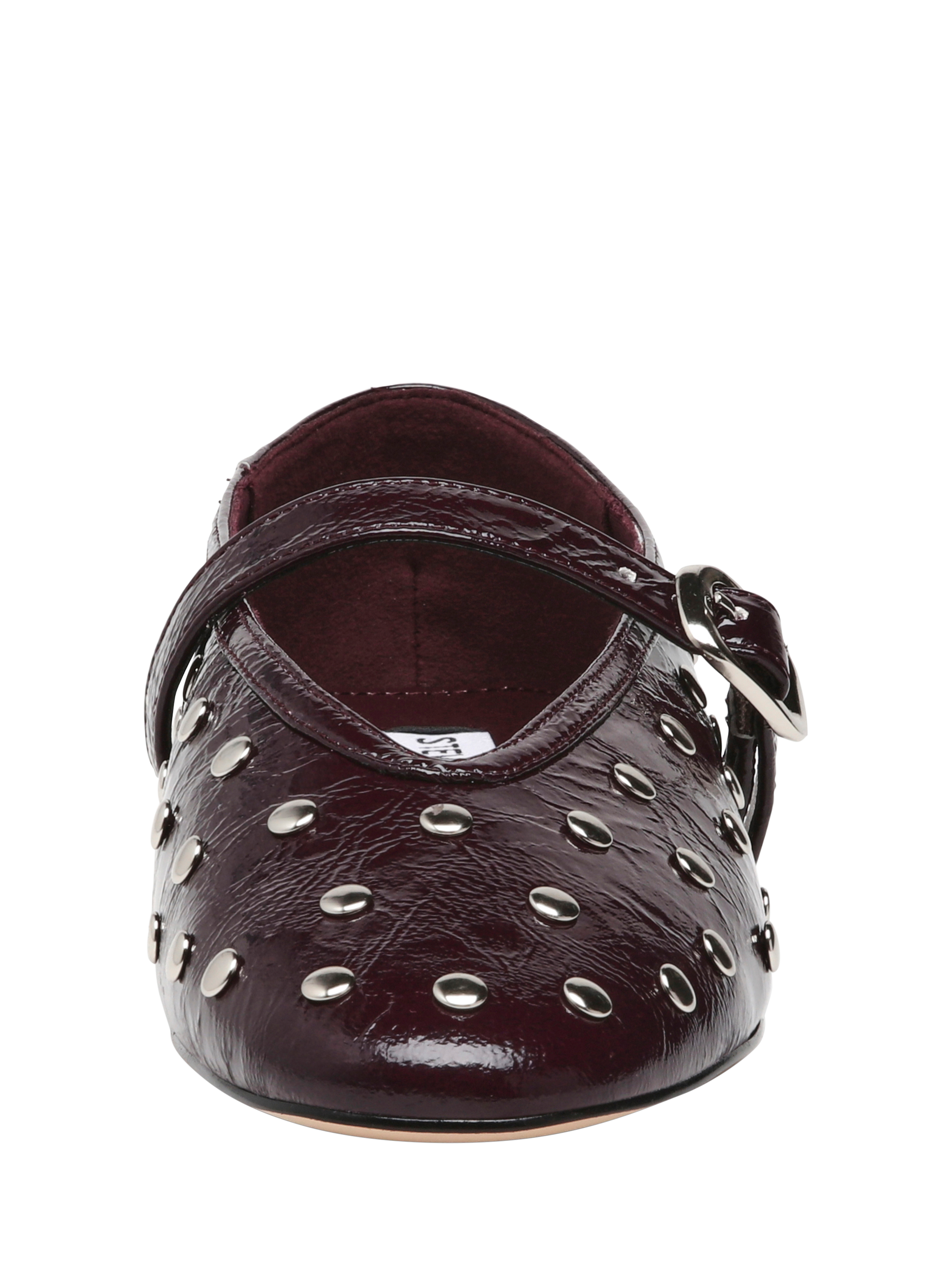 Product image 6 of 6, which shows Steve Madden Archer Stud Detail Ballerina Pumps , Cherry, EU37