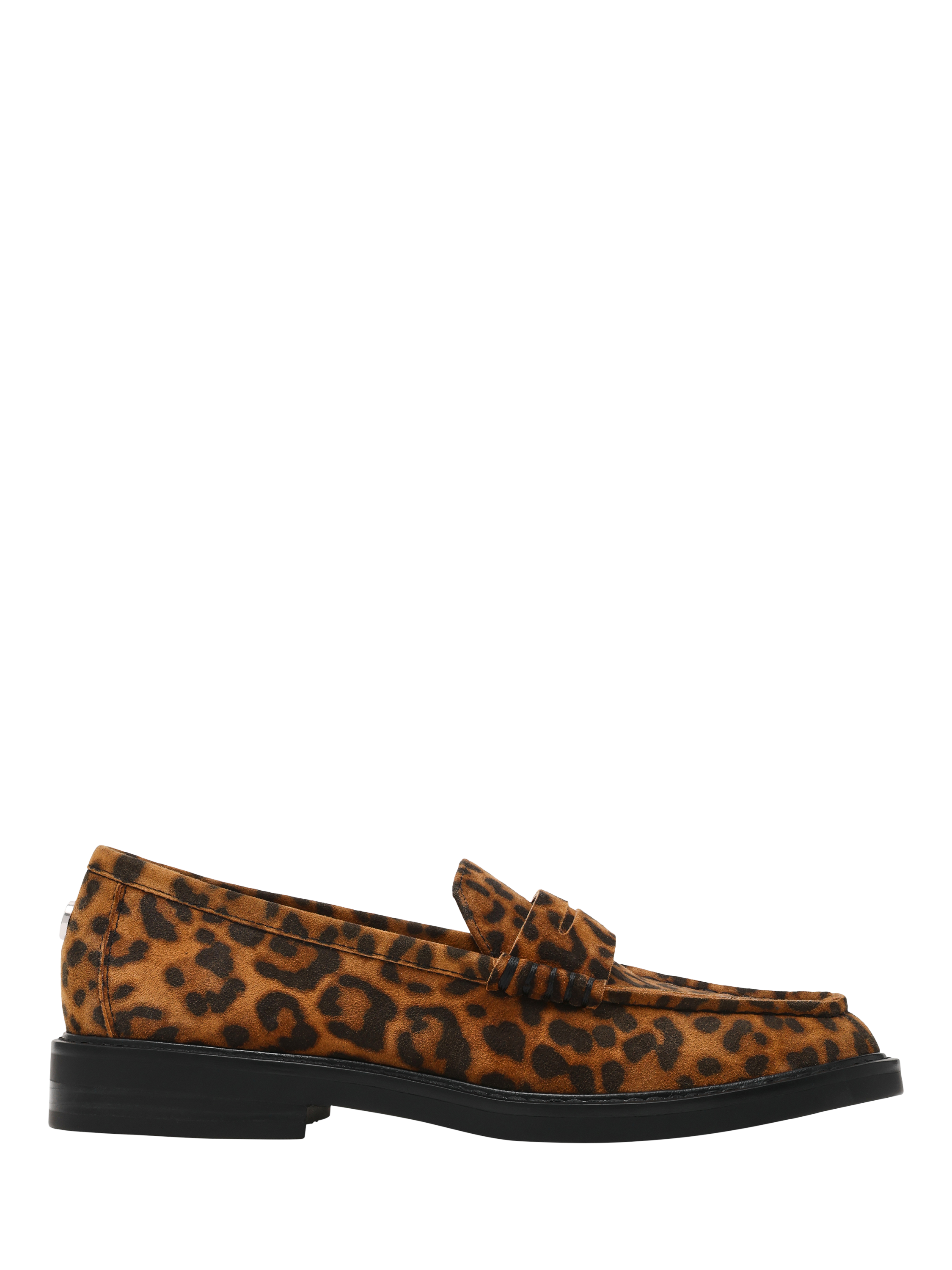 Product image 1 of 5, which shows Steve Madden Adison Leapord Print Slip-On Flats, Brown/Black, EU37