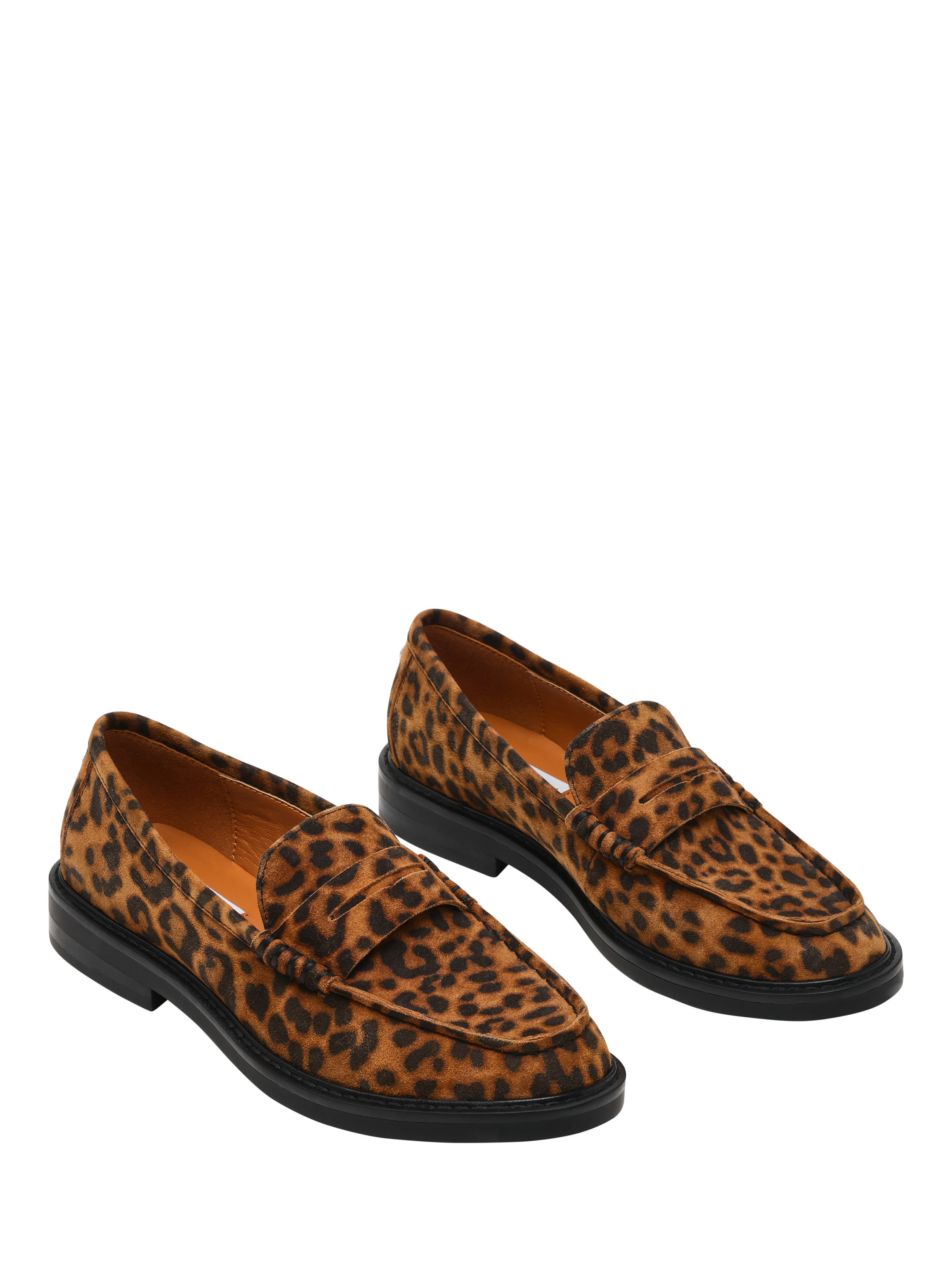 Product image 2 of 5, which shows Steve Madden Adison Leapord Print Slip-On Flats, Brown/Black, EU37
