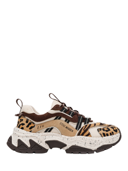 Steve Madden Animates Leapord Print Lace-Up Trainers, Multi