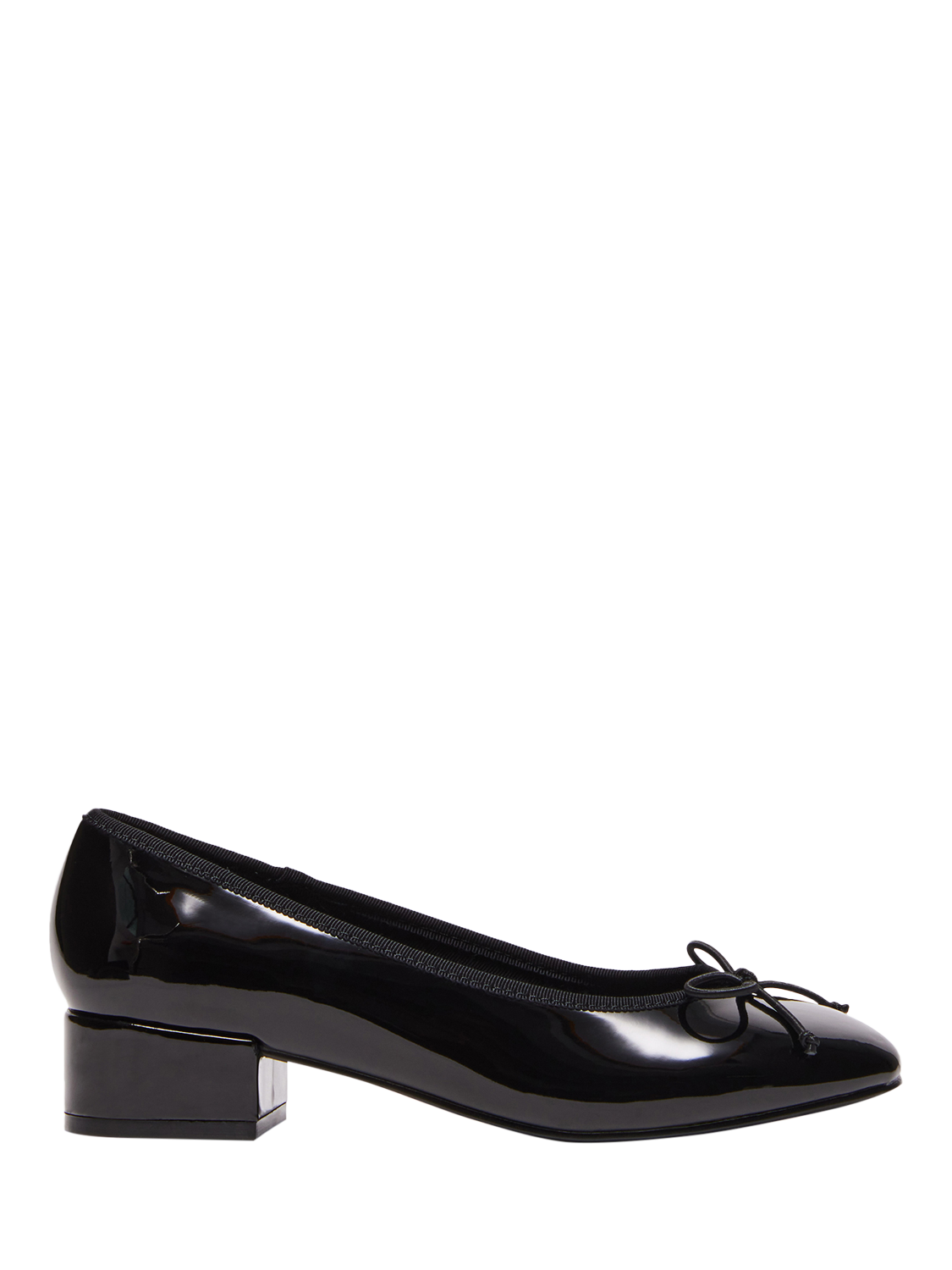 Product image 1 of 5, which shows Steve Madden Cherish Round-Toe Block Heel Ballerina Pumps , Black, EU37