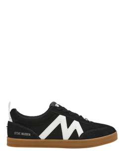 Steve Madden Degree Suede Blend Logo Trainers, Black