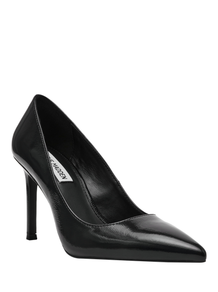 Steve Madden Leather Stiletto Court Shoes - view 2, Black