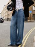 Baukjen Leonor Wide Leg Jeans, Mid Indigo Wash