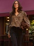 Baukjen Sabrina Leopard Print V-Neck Blouse