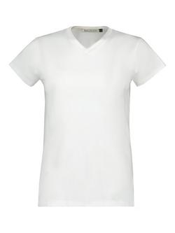 Baukjen Kiana  V-Neck Slim Fit Cotton Blend T-Shirt, Pure White