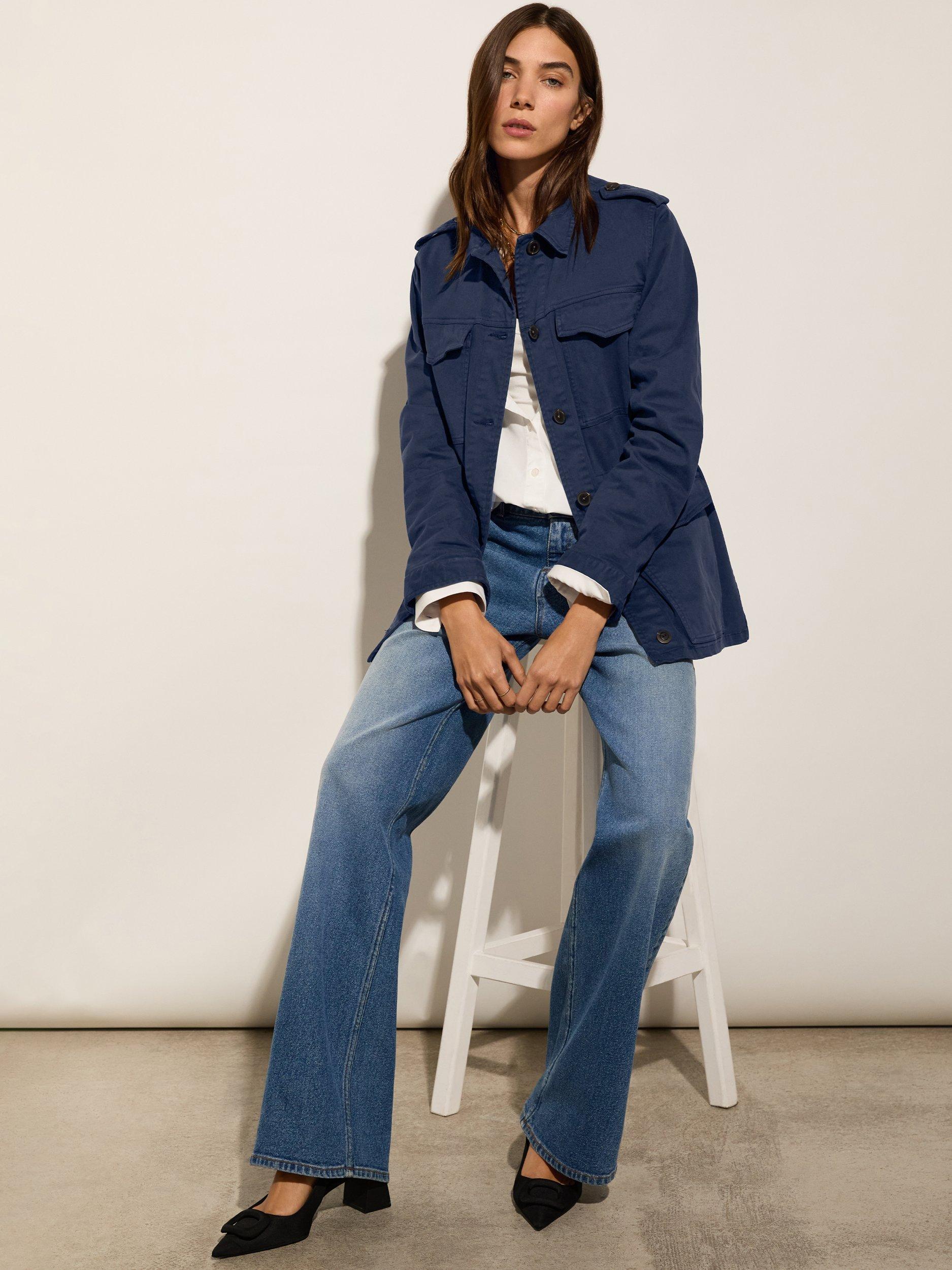 Product image 3 of 4, which shows Baukjen Drake Cotton Blend Utility Jacket, French Navy, 10