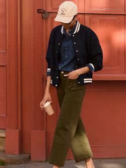 Baukjen Terri Bomber Jacket, Classic Navy/Cream - view 2, Classic Navy/Cream