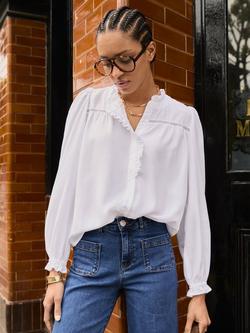 Baukjen Estela Broderie Detail Blouse, Pure White - view 2, Pure White