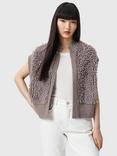 AllSaints Elias Chunky Wool Blend Gilet, Natural Taupe