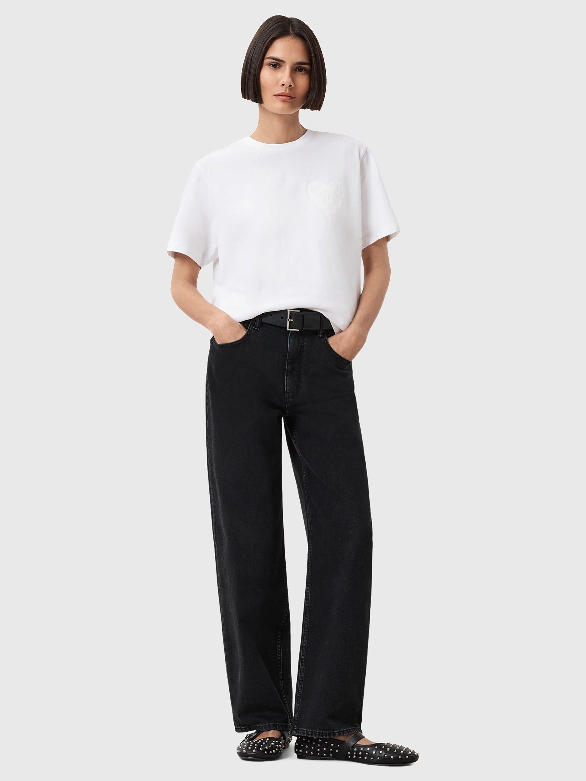 Product image 1 of 1, which shows AllSaints Poster Boyfriend T-Shirt, Optic White, L