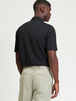 Ben Sherman Cotton Interlock Short Sleeve Polo Shirt - view 2, Black