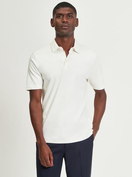 Ben Sherman Cotton Interlock Short Sleeve Polo Shirt, Ivory