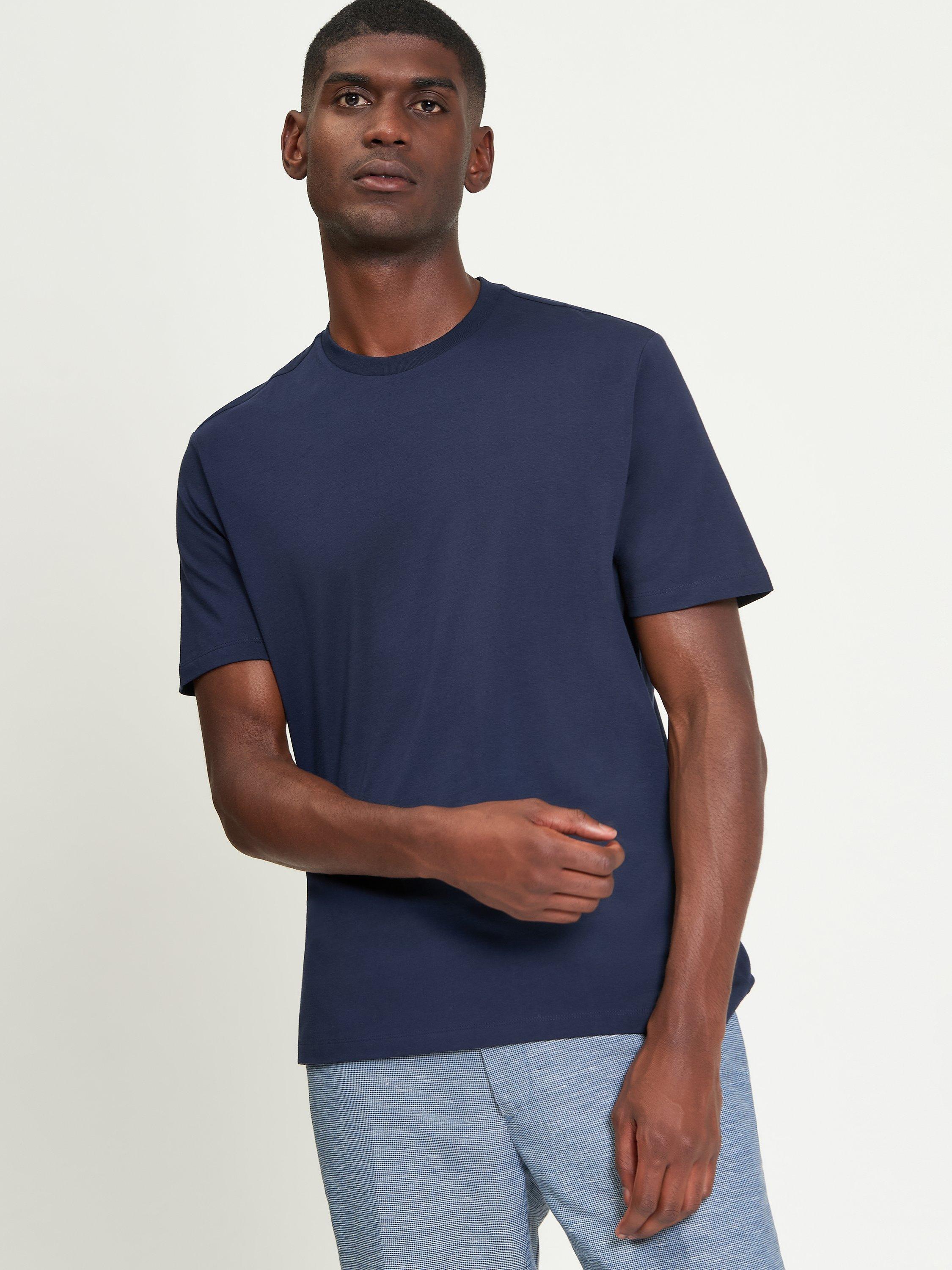 Product image 1 of 4, which shows Ben Sherman Smart Tail Cotton Blend Short Sleeve T-Shirt, Dark Navy, S