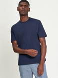 Ben Sherman Smart Tail Cotton Blend Short Sleeve T-Shirt, Dark Navy