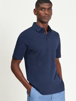 Ben Sherman Cotton Interlock Short Sleeve Polo Shirt, Dark Navy
