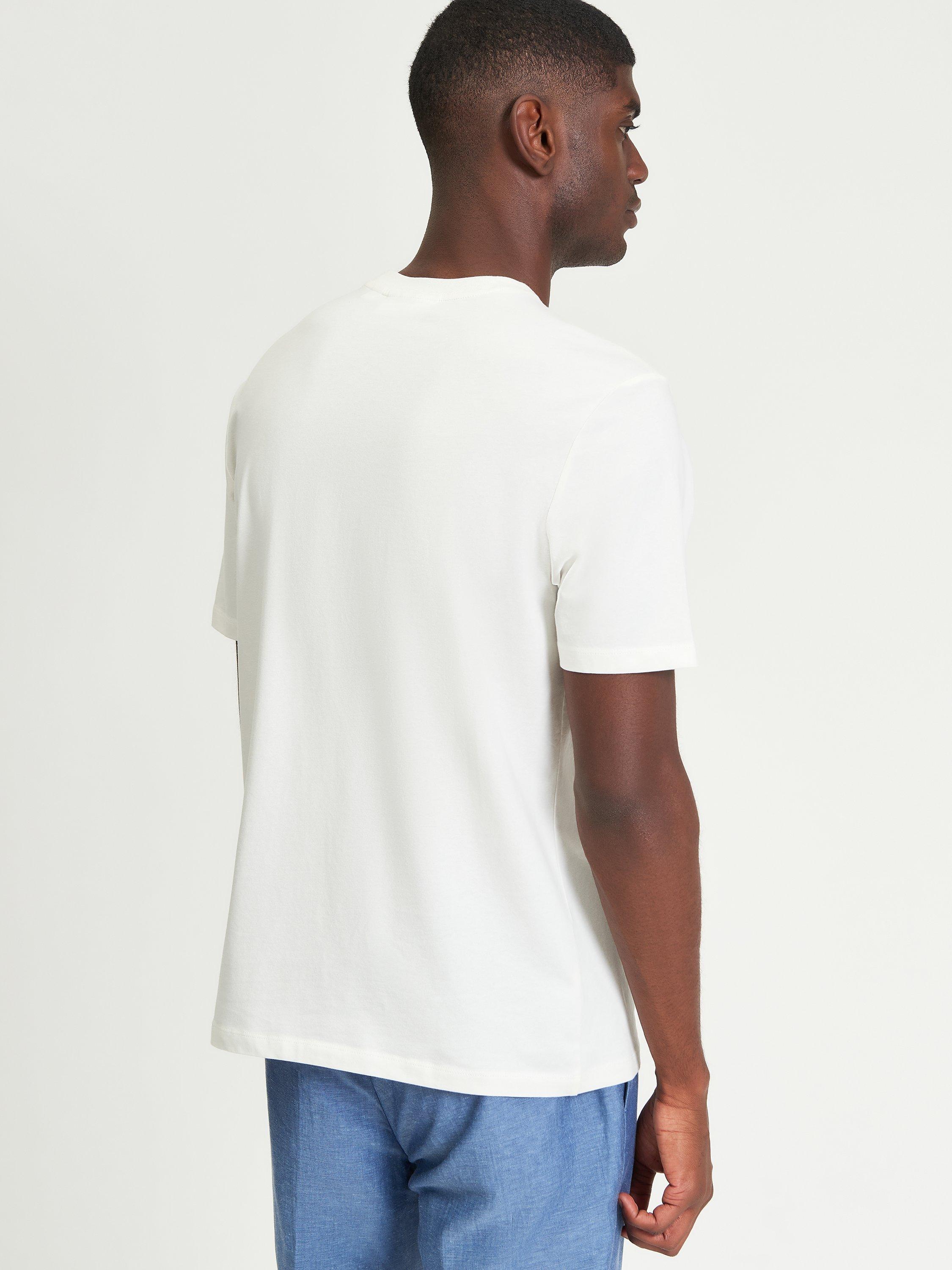 Product image 2 of 4, which shows Ben Sherman Smart Tail Cotton Blend Short Sleeve T-Shirt, Ivory, S