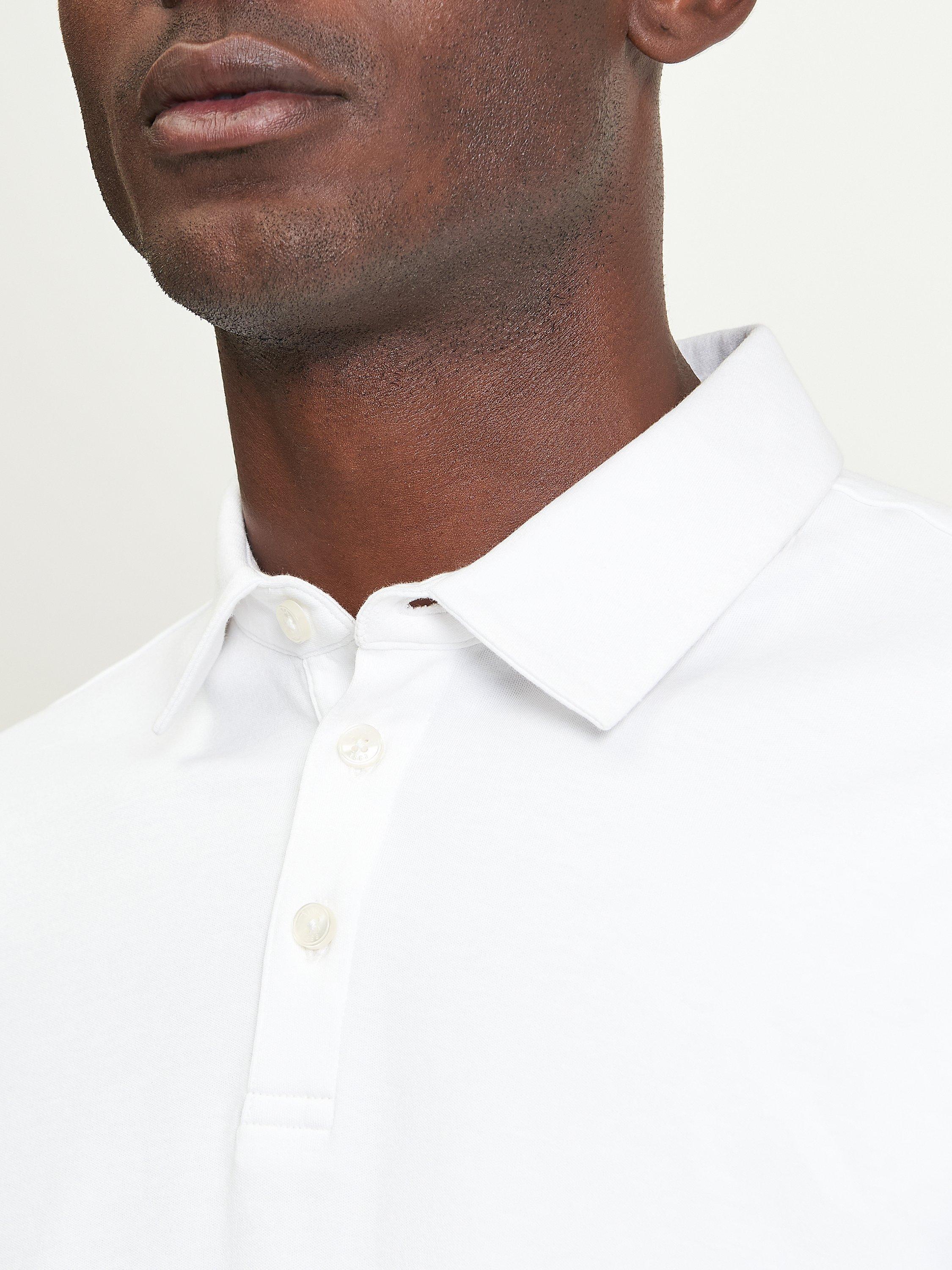 Product image 3 of 4, which shows Ben Sherman Cotton Interlock Short Sleeve Polo Shirt, White, S