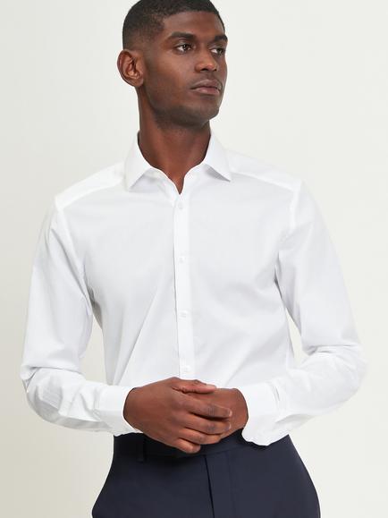 Ben Sherman Cotton Regular Fit Diamond Dobby Shirt, White, White