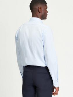 Ben Sherman Cotton Regular Fit Chequerboard Dobby Formal Shirt, Blue - view 2, Blue