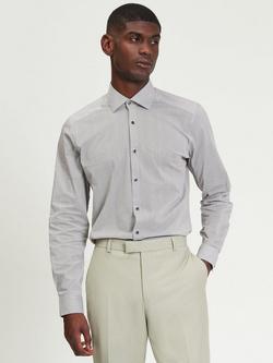 Ben Sherman Cotton Blend Slim Fit Mod Geometric Shirt, Tan, Tan