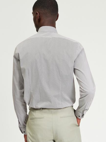 Ben Sherman Cotton Blend Slim Fit Mod Geometric Shirt, Tan - view 2, Tan