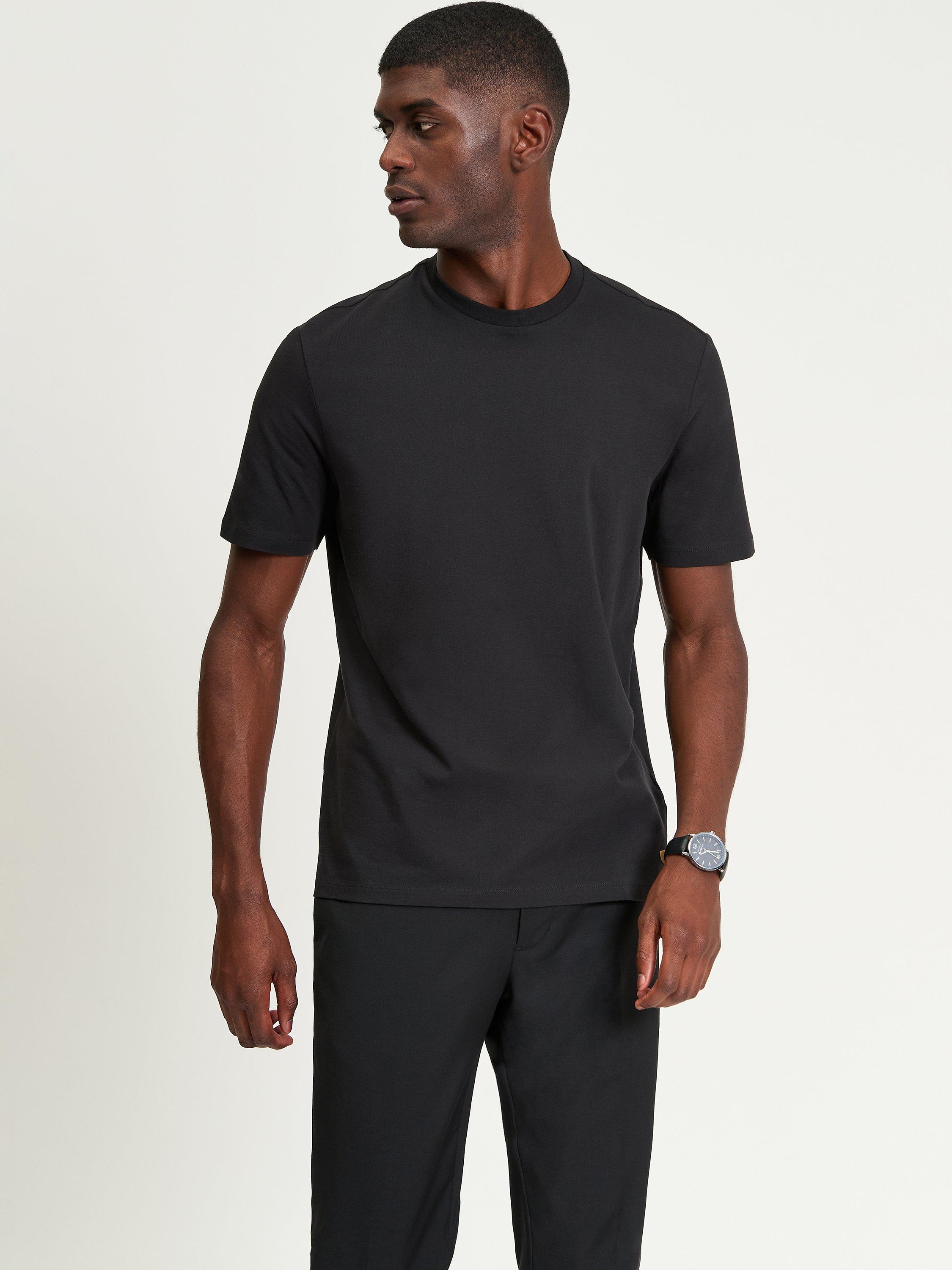 Product image 1 of 4, which shows Ben Sherman Smart Tail Cotton Blend Short Sleeve T-Shirt, Black, S