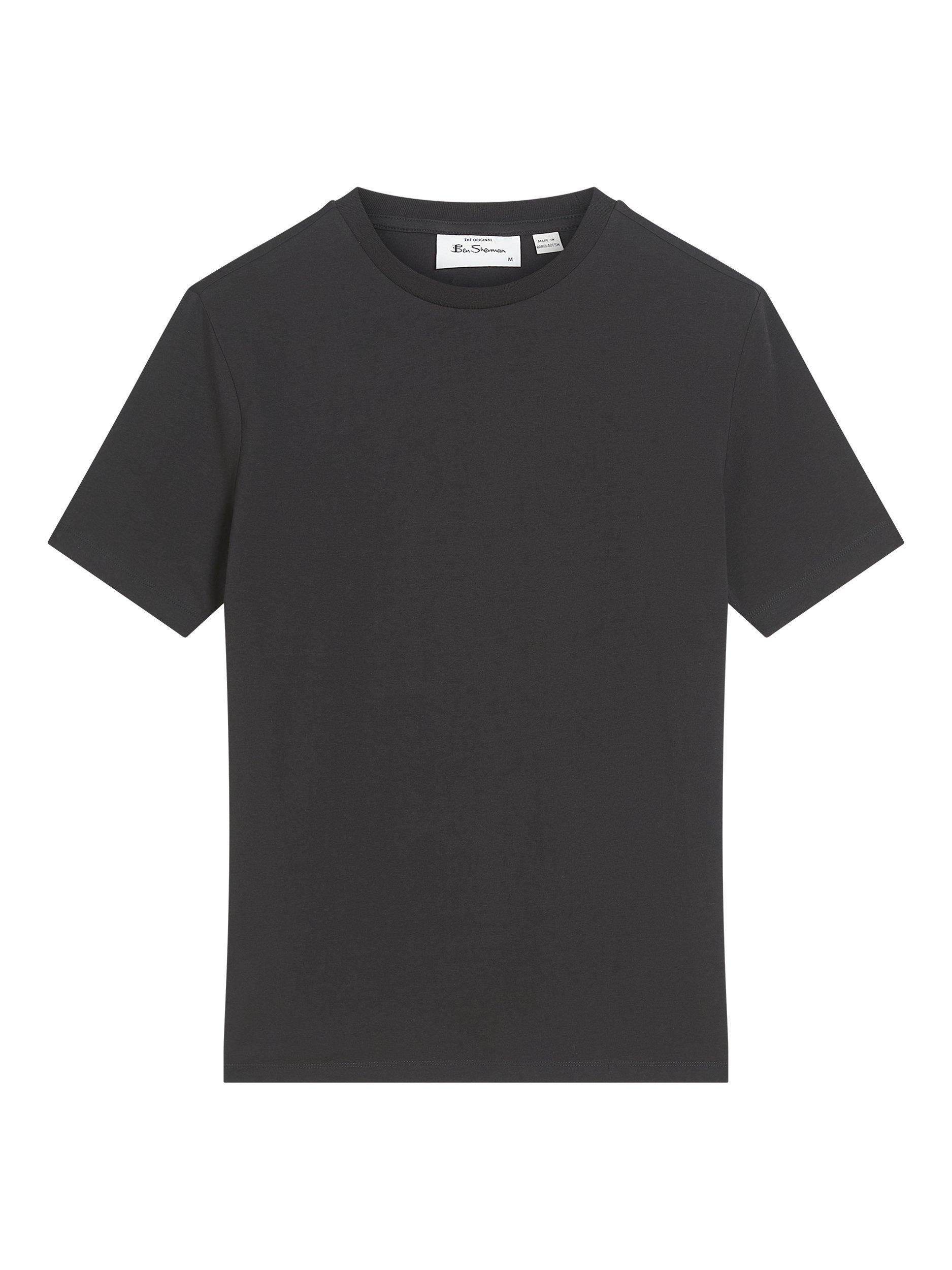 Product image 4 of 4, which shows Ben Sherman Smart Tail Cotton Blend Short Sleeve T-Shirt, Black, S