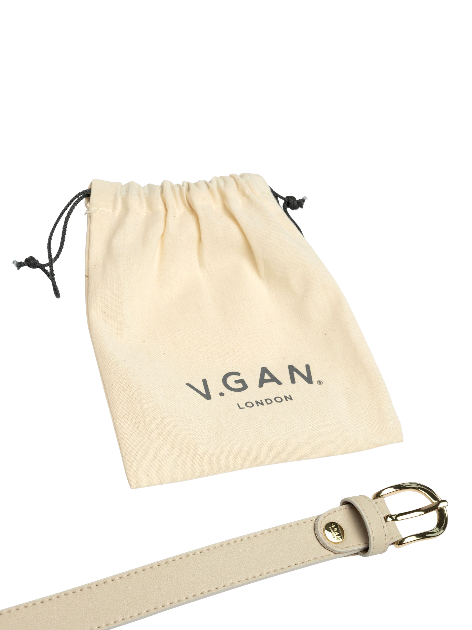 Product image 3 of 3, which shows V.GAN Stud Belt, Cream, S
