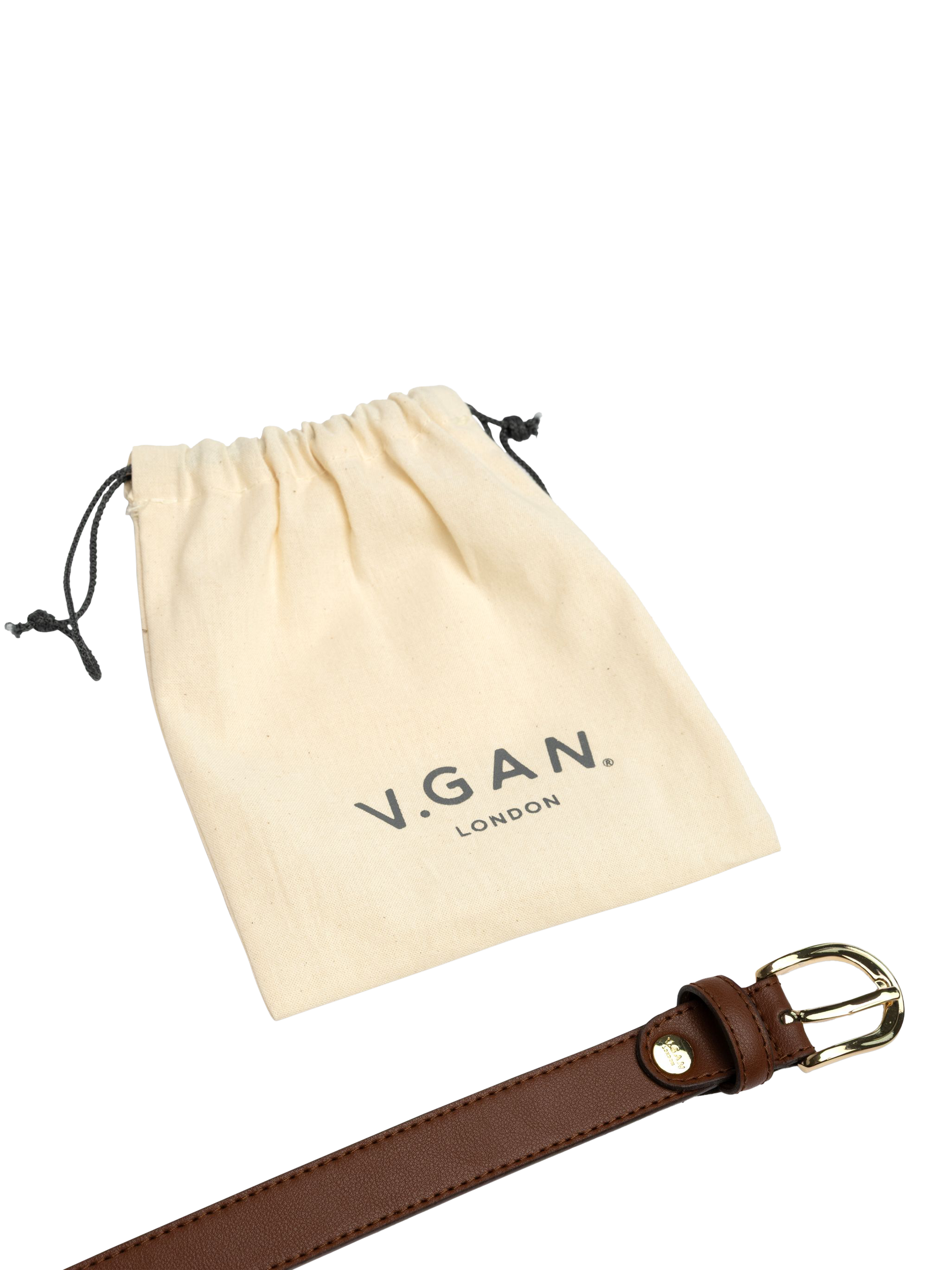Product image 2 of 3, which shows V.GAN Stud Belt, Tan, S