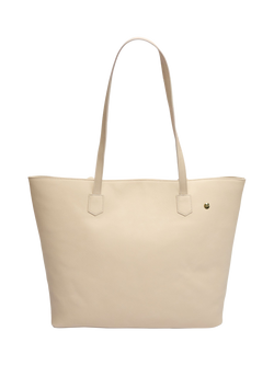 V.GAN Hazel Faux Leather Gold Hardware Tote Bag, Cream, Cream