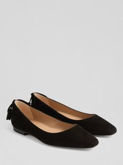 L.K.Bennett Essie Suede Ballerina Pumps - view 2, Black